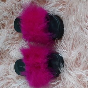 Maribou Fur Slides